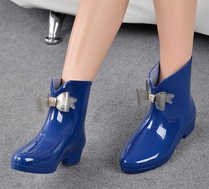 shiny ankle rain boots