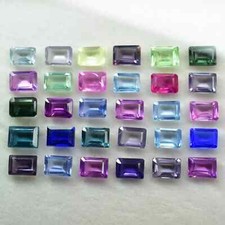 7x5 mm 10 Pcs Natural Mix Color Sapphire Emerald Cut GIE CERTIFIED Gemstone Lot