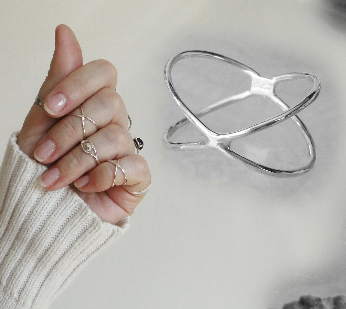 Midi Rings Street styleToe rings Sterling Silver Band rings Silver