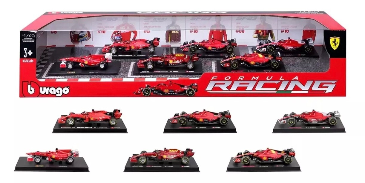 Burago Ferrari F1 Racing 6-Piece 1:43 Scale Model Car Set BNIB