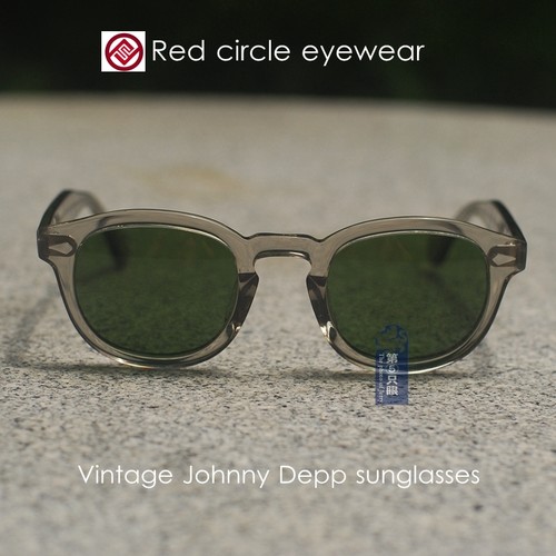 VINTAGE JOHNNY DEPP Occhiali Da Sole Uomo Cristallo Grigio Occhiali Lente  Vetro Verde M | eBay