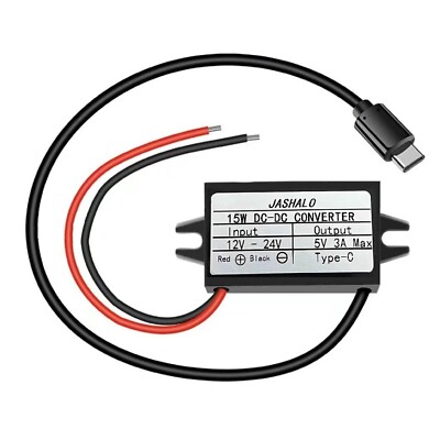 Waterproof 12V/24V to 5V USB C Converter, Quick Charge QC3.0 USB Type-C Buck ...