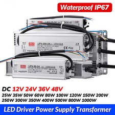 Waterproof LED Driver Power Supply Transformer DC12V/24V IP67 for LED Strip 240V