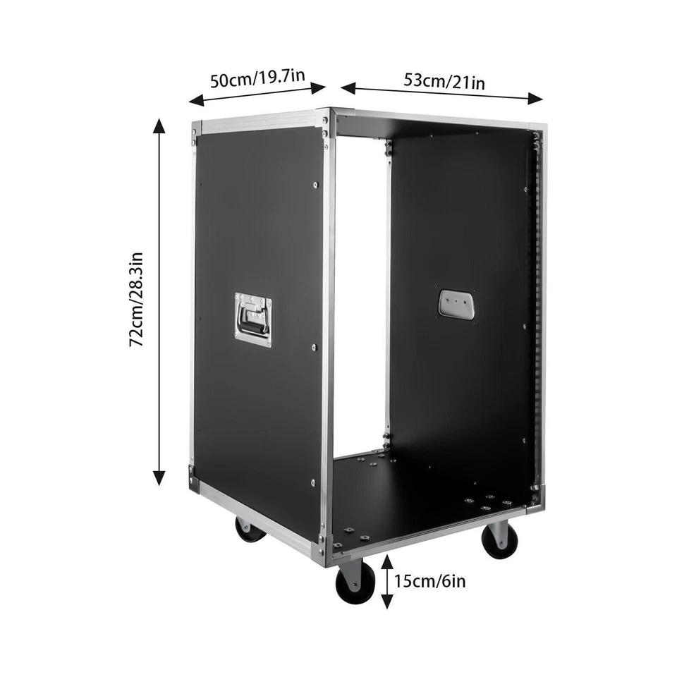 16U Server Rack Open Frame Rolling Network Data Rack 19 inch With Casters 4 Post - Image 2 of 4