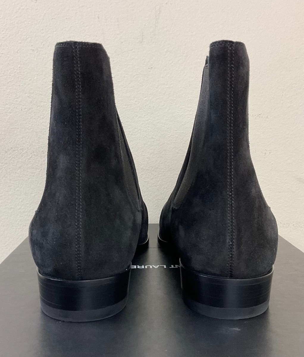 $1190 Saint Laurent Wyatt Black Suede Chelsea Boots 43 10 | eBay