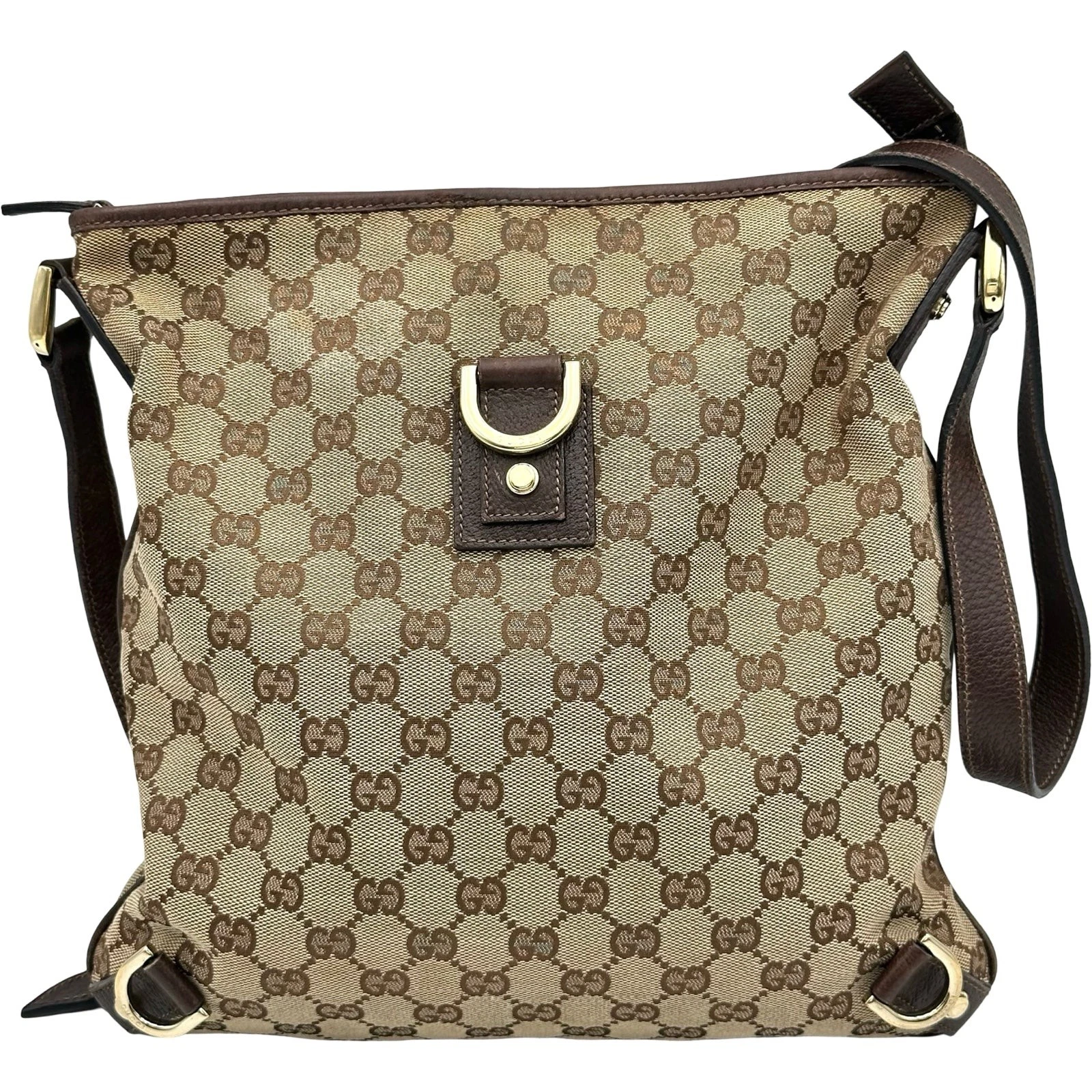 Gucci — GUCCI Abyscroll Shoulder Bag Brown Canvas Shoulder Bag 131326 #OKB4407