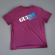 Vintage Guess Originals Purple Logo T-Shirt XL American Tradition Graphic Tee