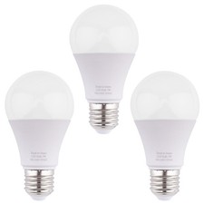 BAOMING Dusk to Dawn Sensor LED Light Bulbs 3 Count (Pack of 1), Warm White