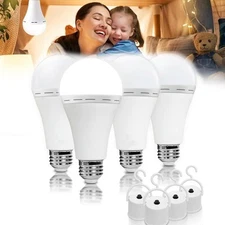 4pack-9w,Rechargeable Light Bulbs Battery Operated Powered Backup Light Bulb