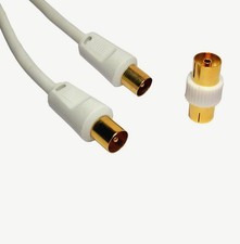 TV Aerial Antenna Lead-Coax Cable Shielded 15m– OFC RFI/EMI Protected, Free F-F 