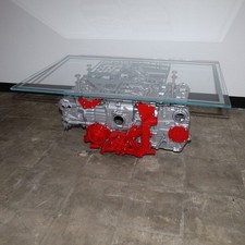 Porsche 911 996 3.6 Engine Coffee Table 31x46 Etched Starphire Glass Top