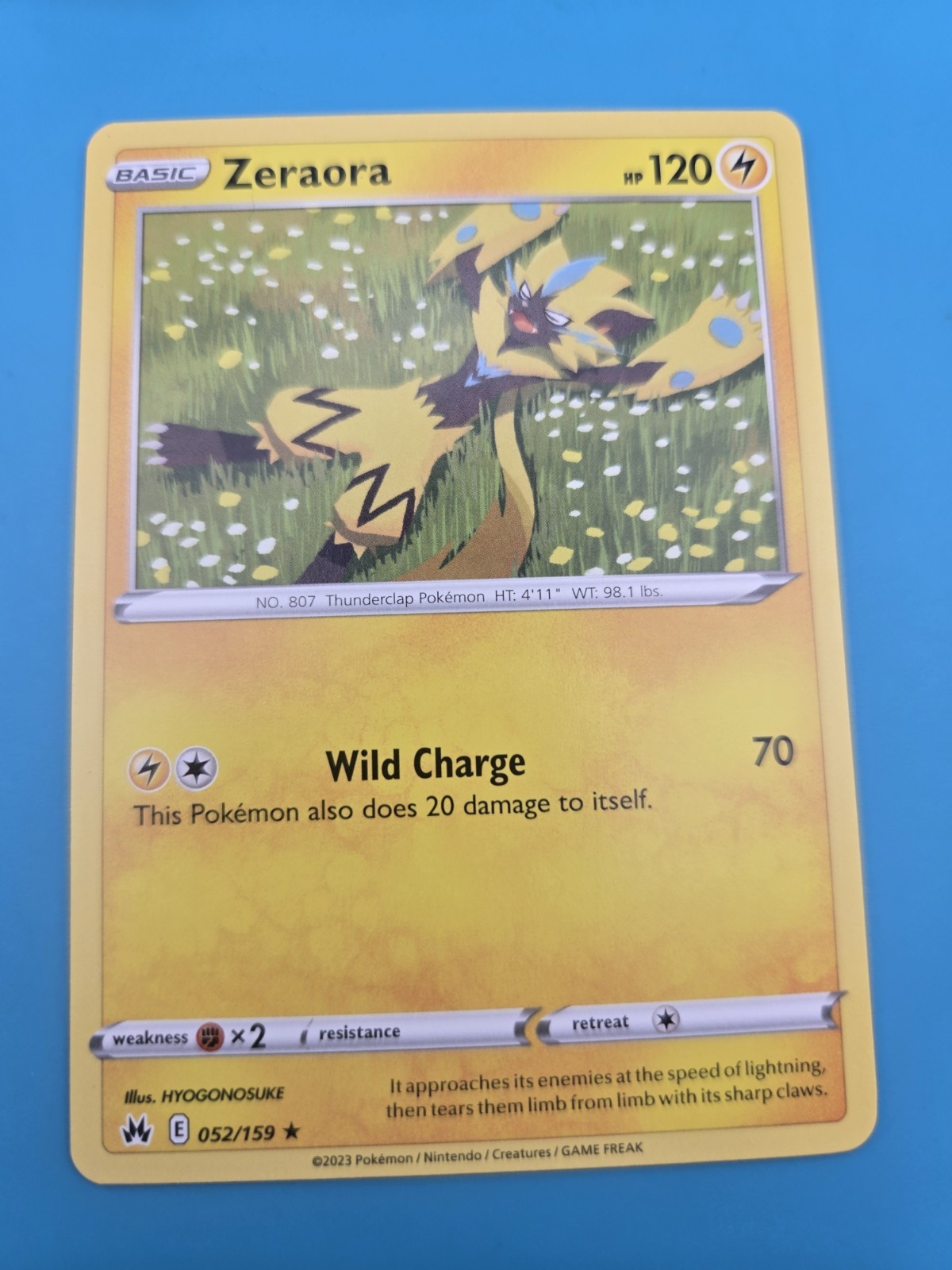 Pokemon Card - Zeraora - 052/159 Regular Crown Zenith NM