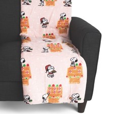 Peanuts Snoopy Gingerbread Christmas Berkshire Throw Blanket 60" x 70" NWT