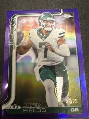 2025 Topps Chrome Football - Justin Fields #237 True Purple /75 Jets SSP