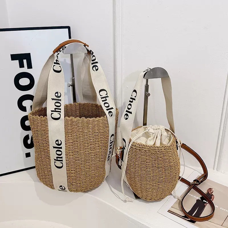 Nuevo Bolso de Playa de Paja Tejido de Moda para Mujer Verano Cesta de Ratán Bolso de Vacaciones 2026