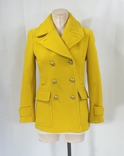 J.CREW Stadium Cloth Nello Gori Majesty Wool Blend Vibrant Yellow Peacoat Size 0