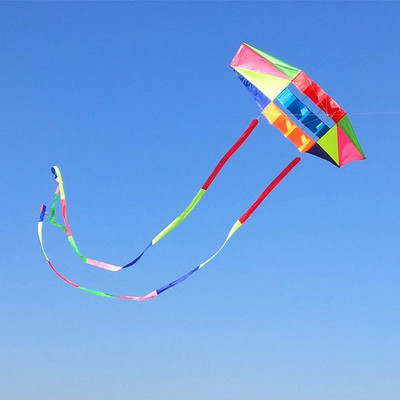 Beach Kites for  Large with Long Tail, 98 Inches Super Easy Flyer 3D Rainbow Box