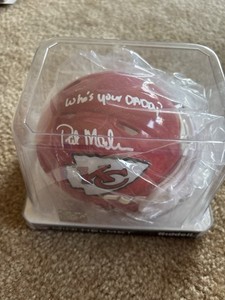 Patrick Mahomes SR Signed Mini Helmet Who's Your Daddy