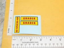 Structo Road Grader Construction Toy Replacement Sticker Set ST-138