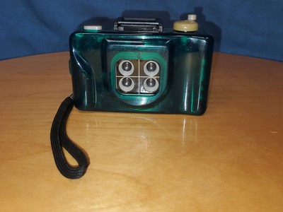 Lomography Camera 35mm P&S 4 Lens Green Point and Shoot Plastic Camera W/Strap