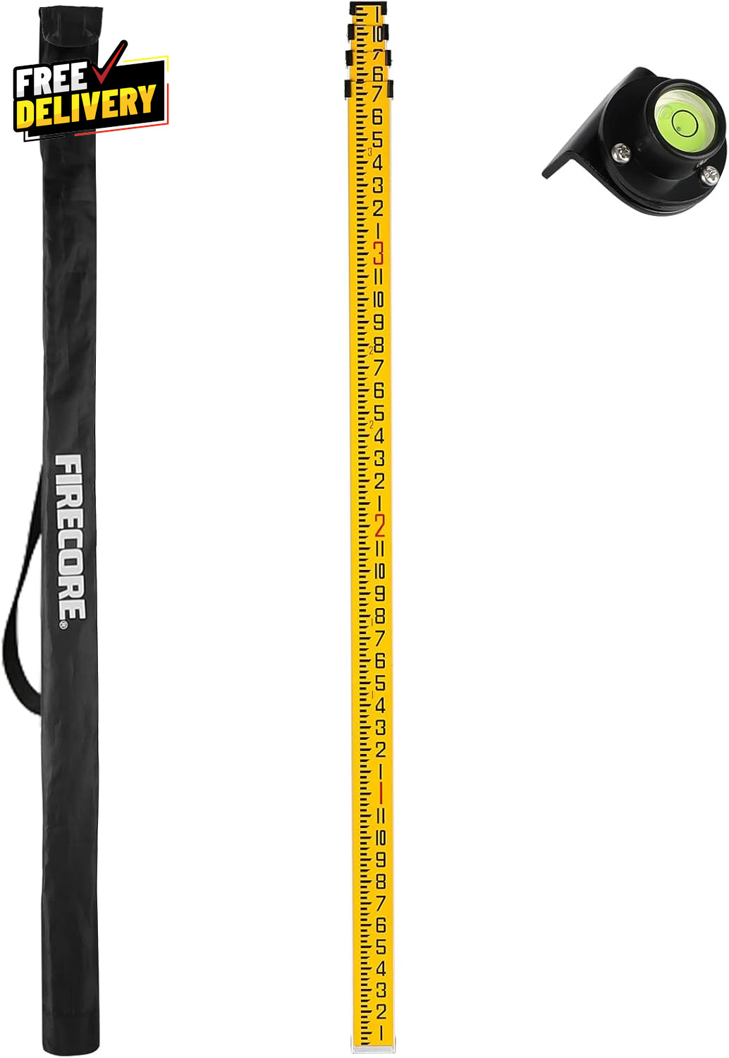 13-Foot Aluminum Grade Rod 8Ths 4 Sections Dual Sided Telescopic Rod with B....