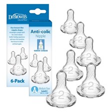 Dr Brown s Natural Flow Level 2 Narrow Baby Bottle Level 2, Medium Flow, 3m