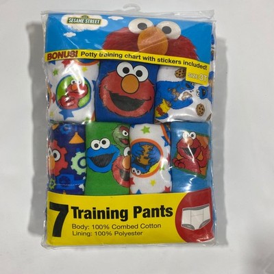 Sesame Street Training Pants Toddler 3T 7-Pck Elmo Cookie Monster Potty Stickers
