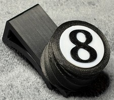 Round Black Magnetic Taom Cue Chalk Holder w/8 and Black Belt Clip