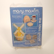 Mary Maxim Plastic Canvas 6 Coasters Holder N...