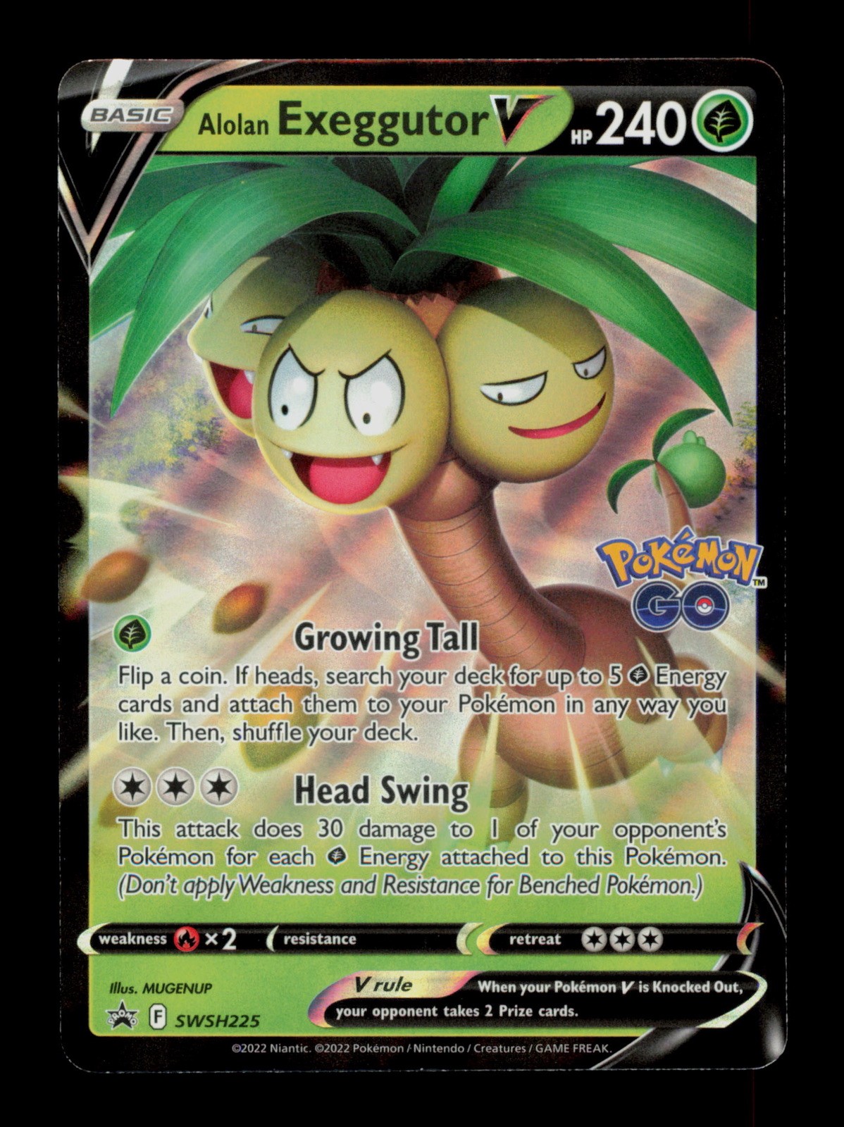 Alolan Exeggutor SWSH225 Pokemon Promo Holo Trading Card TCG