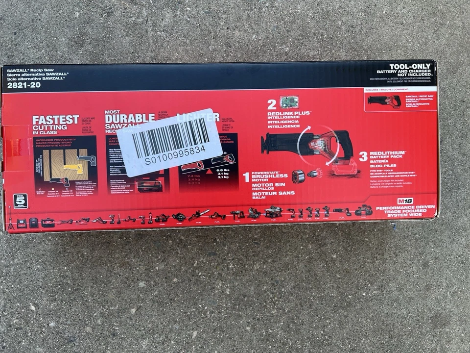 Milwaukee 2821-20 M18 Gen 2 FUEL SAWZALL Cordless Reciprocating Saw, Bare Tool - Image 2 of 2