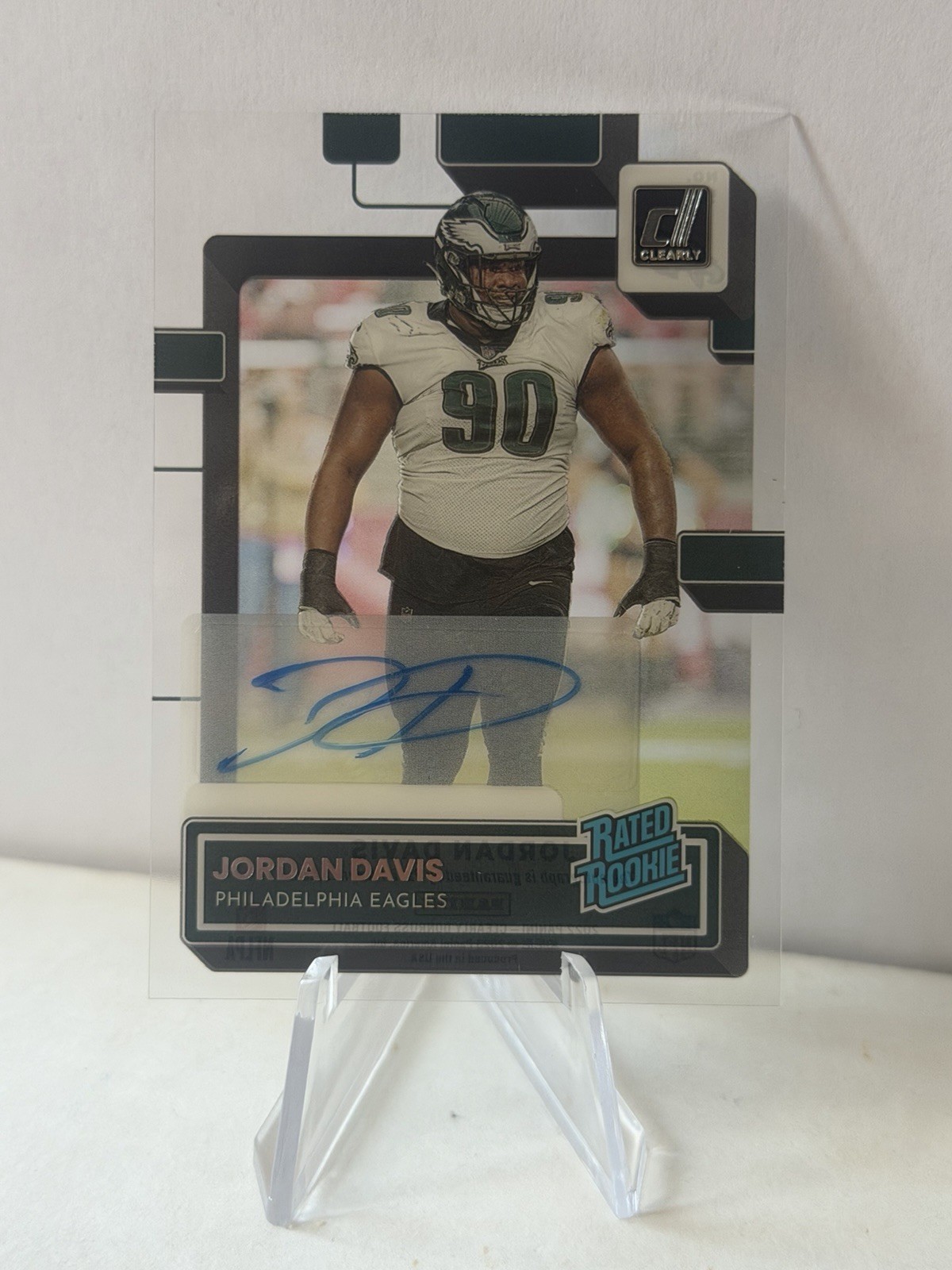2022 Panini Clearly Donruss Rated Rookie Jordan Davis #96 Auto Eagle 🦅