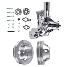 Water Pump 2 Groove Crankshaftpulley For Chevy Lwp 350 283 327 400 265 Chrome