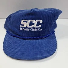 SCC Security Chain Co Blue Corduroy Snapback Hat Cap Trucker 