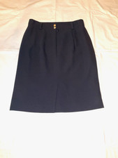 Vintage Mondi Striaght and Pencil Skirt Navy Womens Size 38 8 Old Money