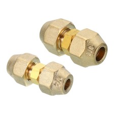 2pcs Pipe Extension Joint Connector Set for Copper Pipe Dia 1/4" and 3/8"