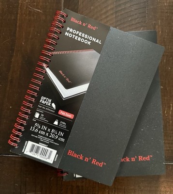 Black n' Red Pro Notebook 5 3/8 x 8 1/4'' Optik Paper 70 Sheets Poly Cover
