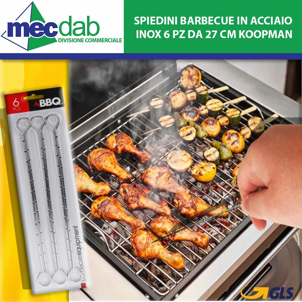 Audor 40 spiedini da barbecue in acciaio inox lungo con tubo