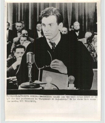 Swiss Hollywood Actor MAXIMILIAN SCHELL Judgement at Nuremberg 1963 Press Photo