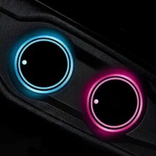 2 PCS LED Car Cup Holder Lights, 7 Colors Changing USB Charg Color: Multicolor