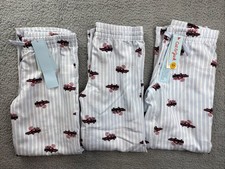 3x Cat  Jack Boys Large 10/12 Striped Christmas Candy Cane Cars Pajama Pants
