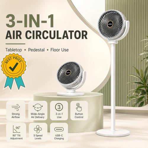 Silent Standing Fan for Bedroom, Pedestal Fan with Remote, Oscillating 5 Speeds