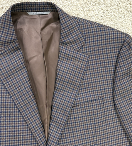 CANALI 1934 silver label Siena sport coat US 40R EU 50R silk wool blazer check