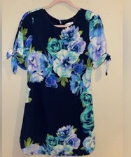 Eliza J blue floral slip dress