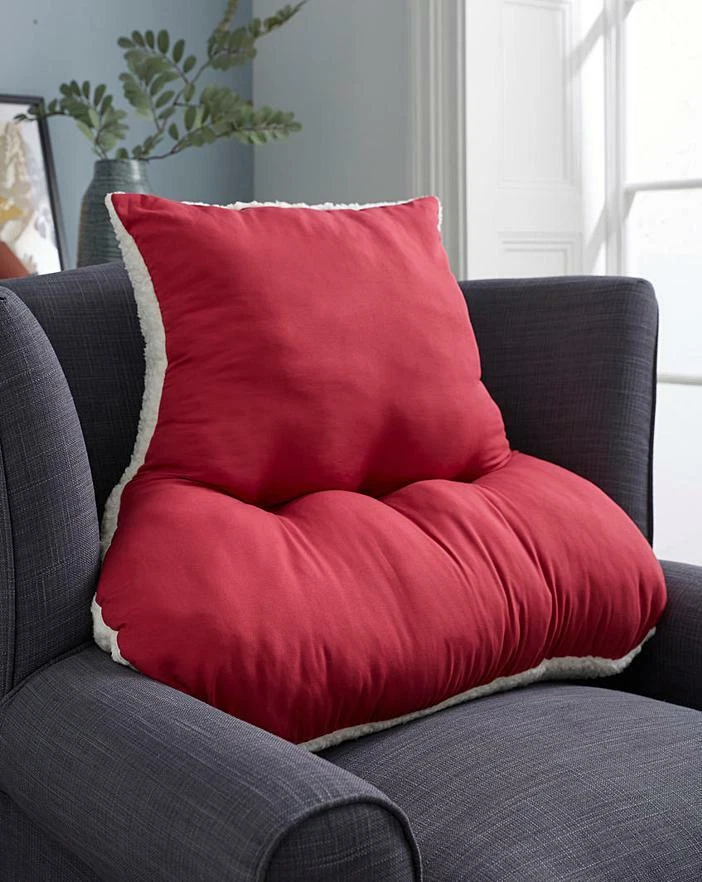 Fleece Lumbar Support Pillow 3 Section Back Pillow Office Chair