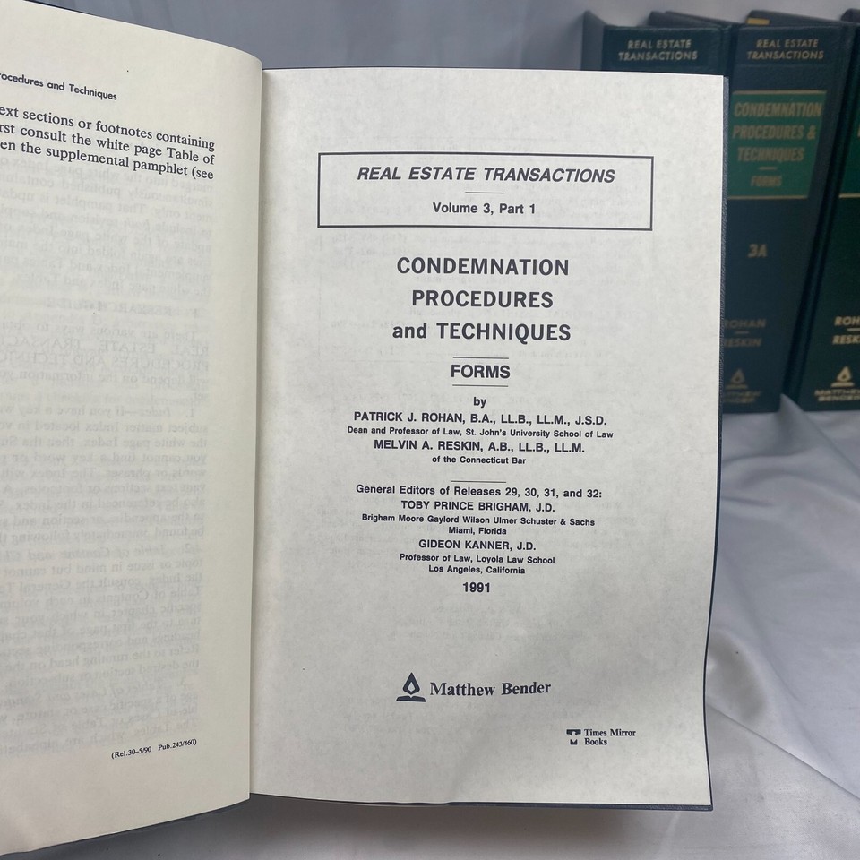Real Estate Transactions Condemnation Procedures and Techniques Forms Hardcover 9780820512433 eBay