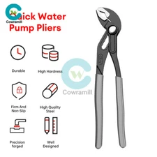 Anti-slip Grip Waterpump Pliers 8" 10" 12" Adjustable Pipe Plier Plumbers Wrench