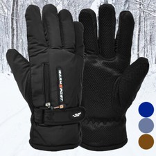Men Winter Fleece Insulated Thermal Warm Waterproof Skiing Work Gloves Mittens