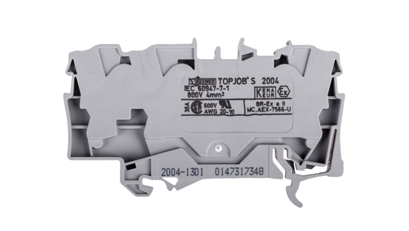 3-wire rail terminal block 4mm2 gray 2004-1301 TOPJOBS /T2UK