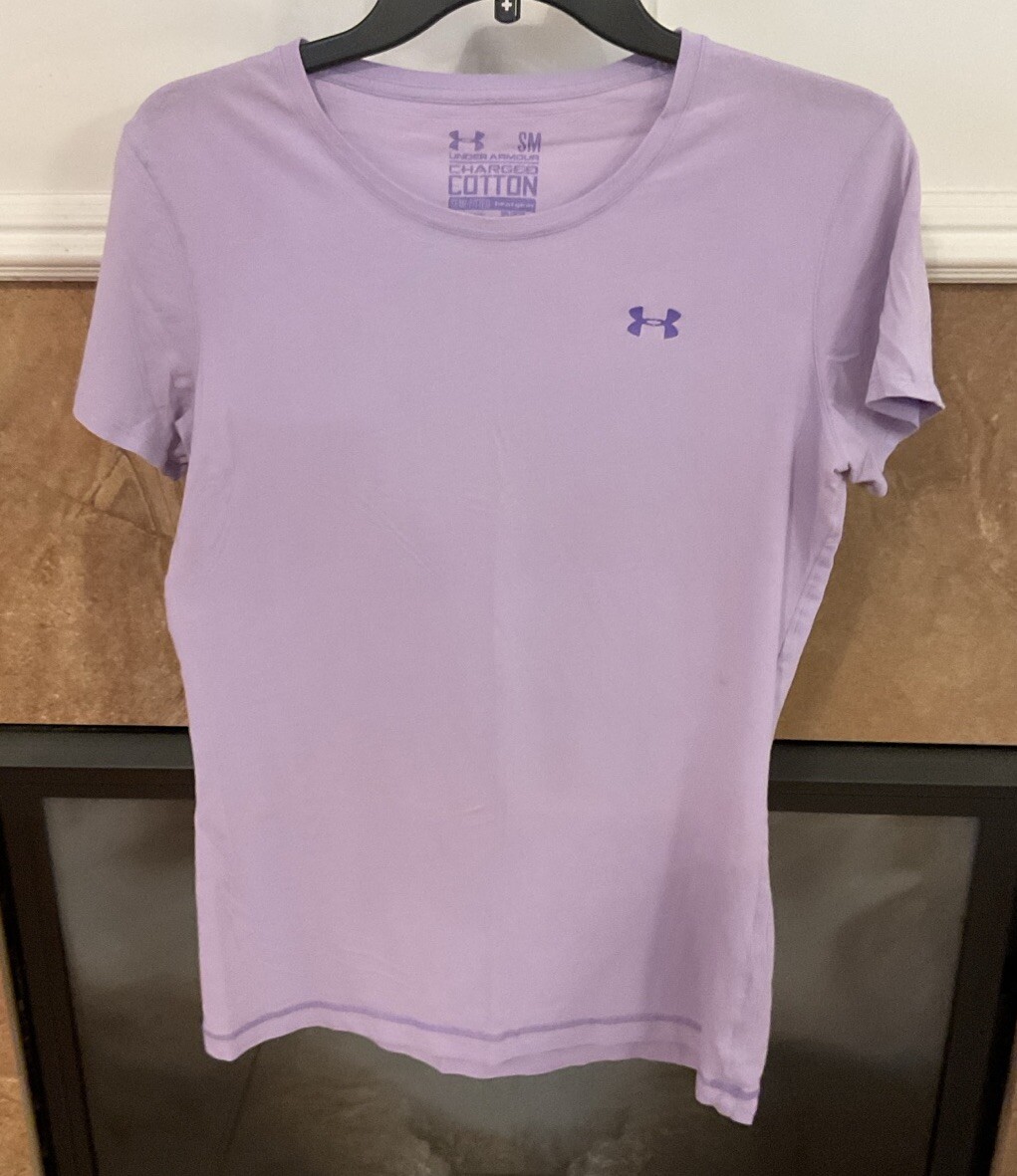 Under Armour Women's Activewear Lilac Purple Charged Cotton T